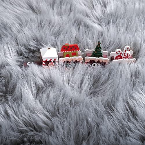 2x6 Grey Faux Fur Runner Rug Fluffy Soft Washable for Bedroom Dorm Hallway - Image 5