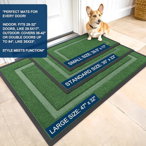 OLANLY Front Door Mat Outside 35x23, All-Season Heavy-Duty Rubber Doormat - Image 2
