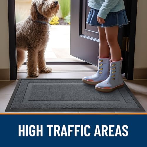 OLANLY Front Door Mat Outside 47x17, All-Season Heavy-Duty Rubber Doormat - Image 6