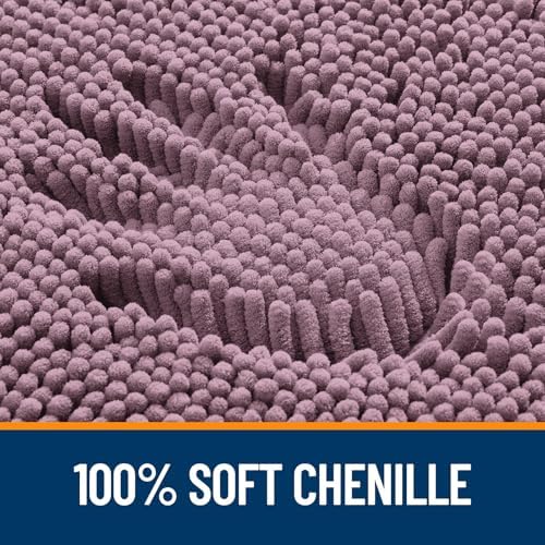 OLANLY Toilet Rugs U-Shaped 20x20, Soft Absorbent Chenille Contour Rugs - Image 3