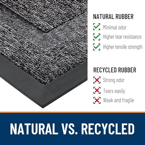 OLANLY Half Circle Front Door Mat Outside 59x34 All-Season Rubber Doormat - Image 3
