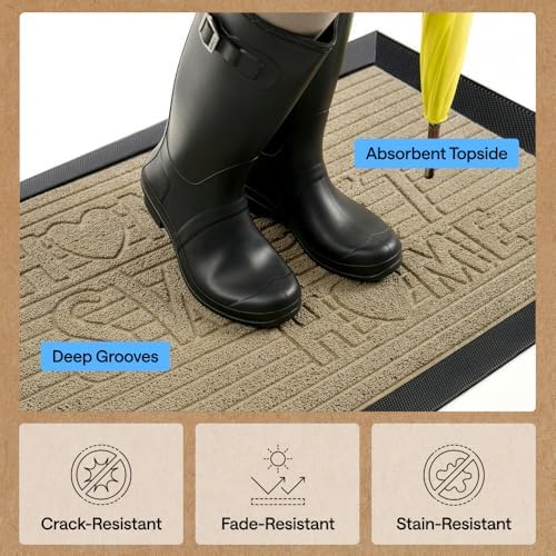 GORILLA GRIP WeatherMAX Door Mat, Indoor Outdoor, 35x23, Home Sweet Home - Image 5