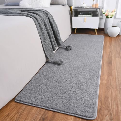 AROGAN Small Area Rugs for Bedroom, 2×4 Non Slip Runner Rug, Grey - Image 2