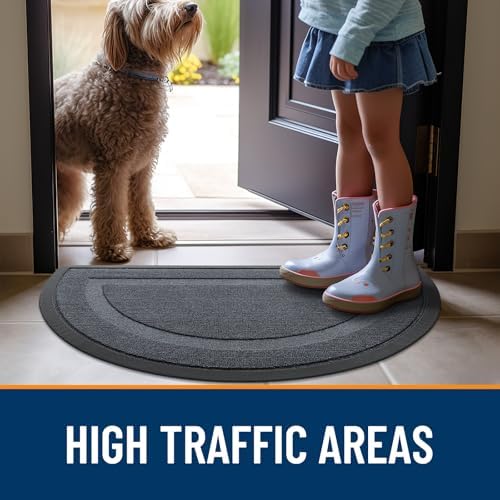 OLANLY Half Circle Front Door Mat Outside 59x34 All-Season Rubber Doormat - Image 6