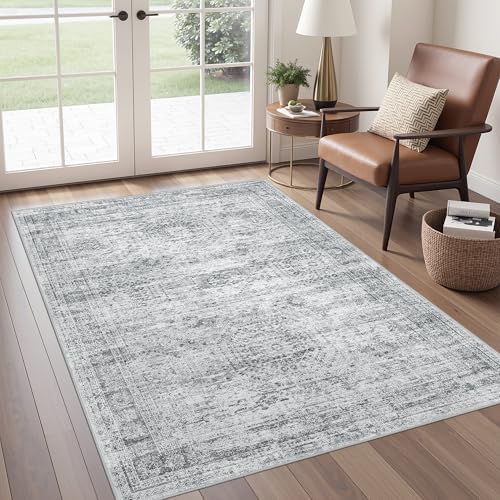 3x5 Rug for Entryway,Washable Area Rug,Grey by Restydon
