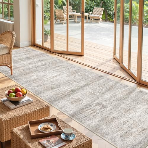 2'6 x 10' Runner Rug Non Slip,Washable Kitchen Rugs,Taupe by Restydon