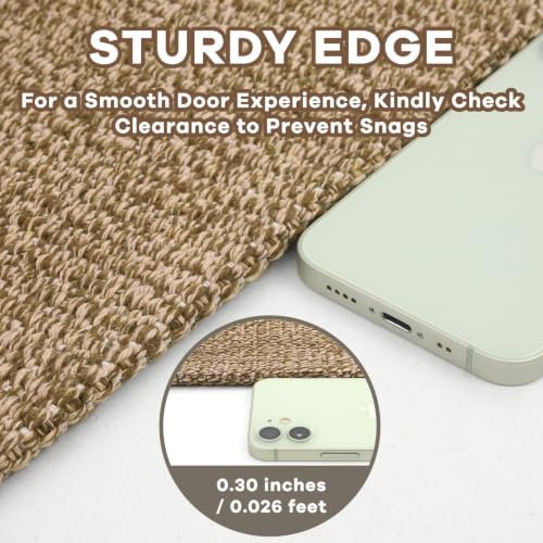 EARTHALL Washable Entryway Rug, Non Slip Area Rug, 3x5 Ft, Golden Tan - Image 3