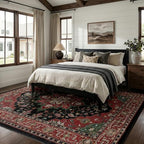 RELEANY Washable Area Rug, Large 9'x12', Red/Black - Image 2