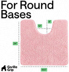 GORILLA GRIP Chenille Bath Rug Mat for Oval Toilet Base, 24x19 Light Pink - Image 2