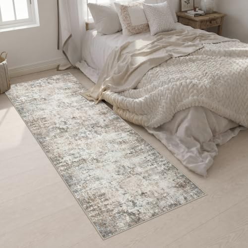 3x10 Washable Runner Rug：Modern Abstract Kitchen Soft Carpet Brown - Image 4