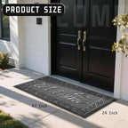 Yimobra Welcome Mat, Heavy Duty Sturdy Door Mats for Home Entrance Outdoor Indoor, Front Doormat for Outside Patio Floor Entry Porch Garage Office, Waterproof, Low Profile, 47 x 24, Black Grey - Image 2