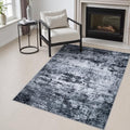Area Rug Living Room: 3x5 Modern Washable Indoor Carpet Black by FXRHLP