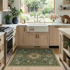 Vacuum-Friendly, 2x3 Washable Area Rug, Green Brown - Image 2