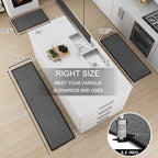 SUMLANS Kitchen Mats Set of 2 PCS for Floor, Washable Non Slip Rugs, Black - Image 6