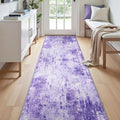 RELEANY Washable Runner 2'x10' Abstract Area Rug for Hallway Purple by RELEANY