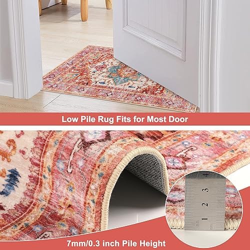 Yamaziot Washable Runner Rug, 2x8 Non-Slip Boho Vintage Hallway Kitchen Rug - Image 4