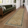 Boho Washable 10ft Long Runners for Hallways, Rustic Brown and Charcoal Olive 2'6"x10' Wide Kitchen Runner Rug, Vintage Entryway Indoor Rug, Non-Slip Stain Resistant Low Pile Throw Rug by HazoHaus