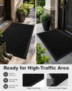 Mibao Front Door Mat Outdoor Entrance, 71" x 24" Heavy Duty Welcome Mat for Outdoor and Indoor, Waterproof Dirt Trapper Doormat, Super Absorbent Indoor Entryway Mat for Patio & Porch - Black - Image 5
