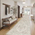 Madane Hallway Runner Rug 2'6''x16' Kitchen Runners Vintage, Beige/Brown by Madane