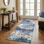 2x5 Blue Rug Runners for Hallways Kitchen Non Slip Washable Entryway Runner Rugs with Rubber Backing 5ft Long Carpet Runner for Laundry Room Bedroom, Low Pile Stain & Fade Resistant, Abstract Navy - Image 2