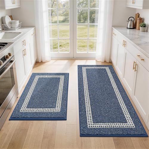 COSY HOMEER Kitchen Rugs Sets of 2 Non-Slip Washable,20"x30"+20"x48" by COSYHOMEER