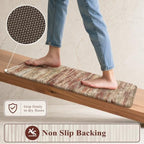 KIMODE Kitchen Mats for Floor Cushioned Anti Fatigue,Red Brown Runner Rugs - Image 4
