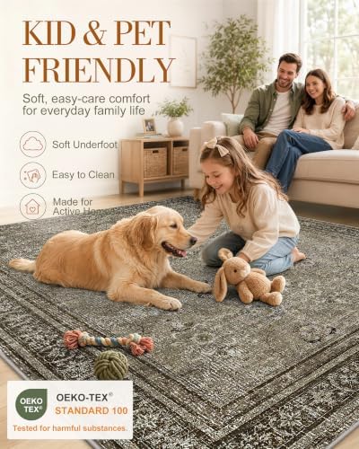 OLANLY 3x5 Washable Accent Rug, Soft Non Slip Carpet for Entryway Bedside - Image 5