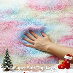 Ophanie 5x7 Rainbow Rug for Bedroom Girls,Unicorn Colorful Fluffy Soft Cute Fuzzy Area Rugs,Shag Plush Shaggy Bedside Floor Furry Carpet for Kids Baby Teen Dorm Home Decor with Over 99 pcs Pile fibers - Image 2