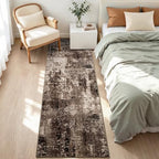 2x8 Brown Rug Runners for Hallways Kitchen Runner Rug Non Slip Washable Black Long Runner Rugs with Rubber Backing Soft Abstract Carpet Runner for Bedroom, Kitchen, Bathroom, Entryway - Image 2