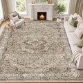 SameBed 8x10 Area Rug Living Room, Vintage Washable Carpet Brown by SameBed