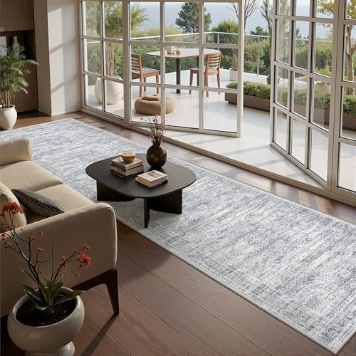 2x12 Runner Rug Non Slip,Washable Hallway Runner Rug,Grey - Image 5