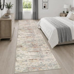 3x14 Washable Runner Rug：Modern Abstract Kitchen Soft Carpet Taupe - Image 4