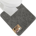 GORILLA GRIP Chenille Bath Rug Mat for Square Toilet Base, 24x19 Charcoal by GorillaGrip
