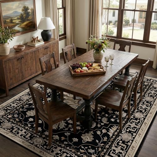 RELEANY Washable Area Rug, 8'x10', Black/Neutral - Image 3