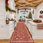 Madane Christmas Hallway Runner Rugs 3x10, Red Kitchen Runners Non Slip - Image 2