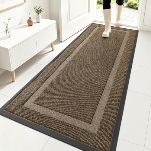 OLANLY Front Door Mat Outside 71x23, All-Season Heavy-Duty Rubber Doormat by OLANLY