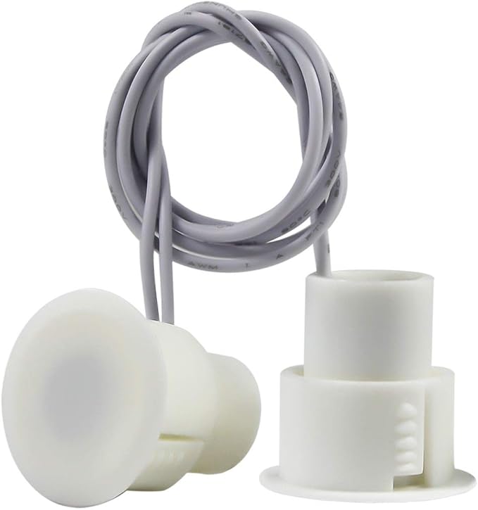 BNYZWOT Recessed Door Contacts NC Security Alarm Window Sensors With Magnetic Reed Switch. 3⁄4 Inch Door Contact Position Switches DCS Work with All Access Control and Burglar Alarm Systems White 5pcs