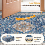 SameBed 8x10 Area Rug Living Room, Vintage Washable Carpet Blue - Image 7