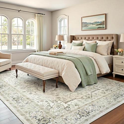 Lofus 6x9 Beige Area Rugs for Bedroom Living Room, Vintage Boho Carpet - Image 3