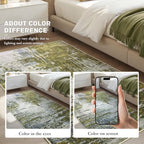 Entrance Rugs Indoor 2x4 Green Entry Rug Washable Abstract Black Small Area Rug Non-Slip Low Pile Throw Rugs for Entryway, Kitchen Floor, Front Door Indoor Door Mat, Bathroom, Bedroom Bedside - Image 7