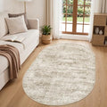 3x5 Oval Rug for Bedroom,Washable Area Rug,Brown by Restydon