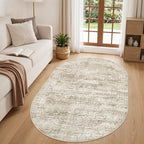 3x5 Oval Rug for Bedroom,Washable Area Rug,Brown by Restydon