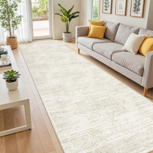 2'6 x 10' Runner Rug Non Slip,Washable Kitchen Rugs,Beige - Image 5