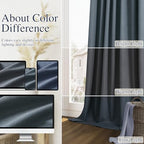 Guken Extra Long 100% Blackout Linen Curtains 102 Inches Vintage Blue - Image 7