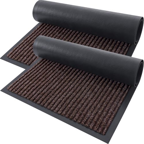 OLANLY 2-Pack Front Door Mats 29.5x17, Waterproof Heavy-Duty Doormats by OLANLY