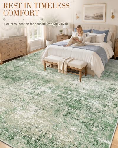 OLANLY 9x12 Washable Area Rug, Soft Non Slip Carpet for Bedroom Living Room - Image 4
