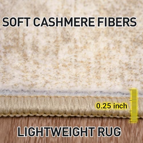 4x6 Area Rugs for Living Room: Washable Abstract Beige Bedroom Carpet - Image 7