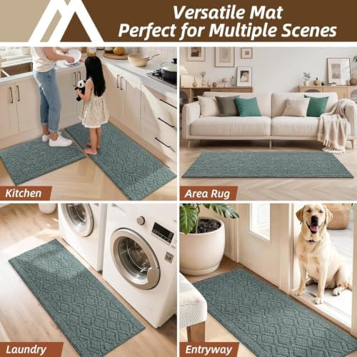COSY HOMEER Kitchen Rugs Sets of 2 Non-Slip Washable,60x24Inch/35X24Inch - Image 7