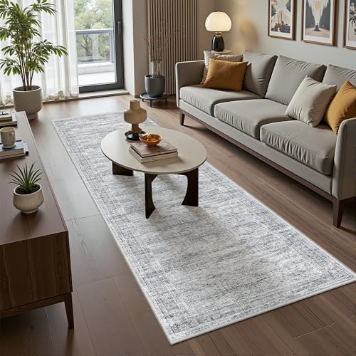 2x10 Runner Rug Non Slip,Washable Hallway Runner Rug,Grey - Image 4
