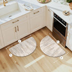 KIMODE Anti Fatigue Mats for Kitchen Floor, 18"x28" Brown Half Circle Mats - Image 2